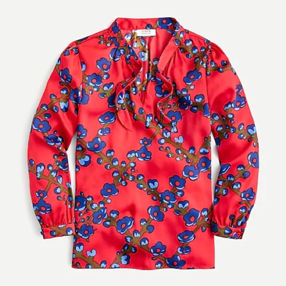 NWT J Crew Collection Red Blouse